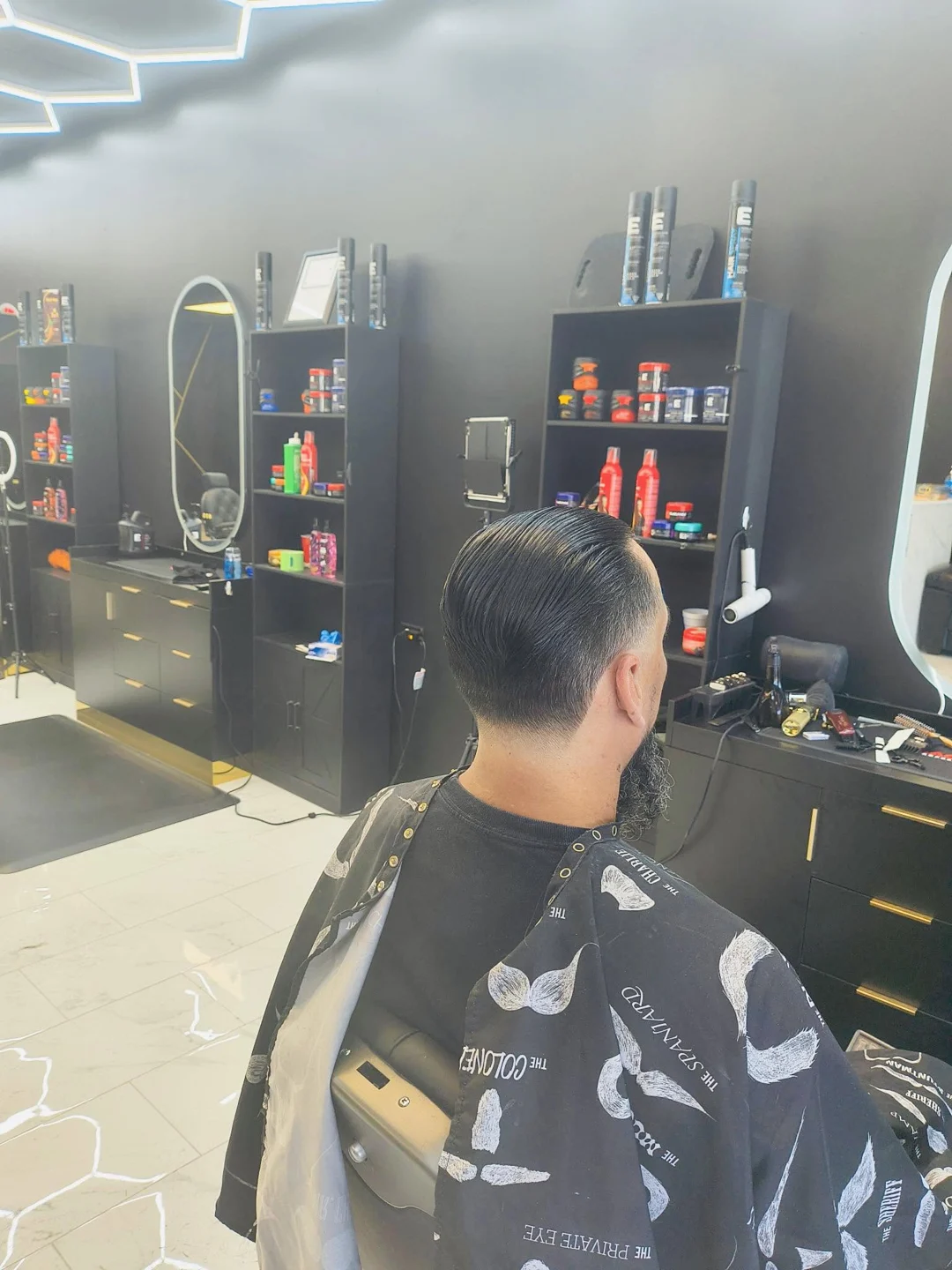 Finished haircut at Axis Cuts, seen from behind