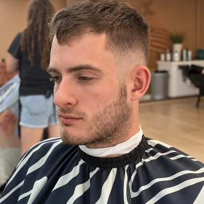 Finished haircut at Bourbon & Blade