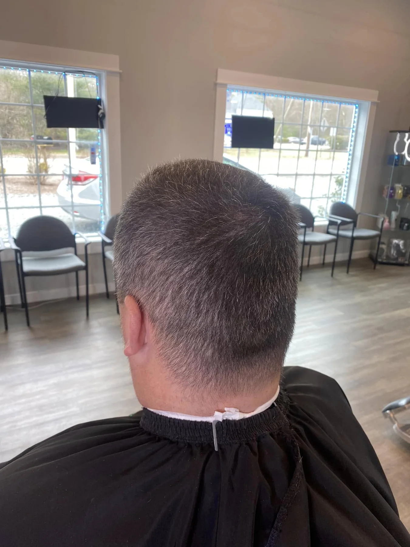 Finished tapered haircut viewed from the back