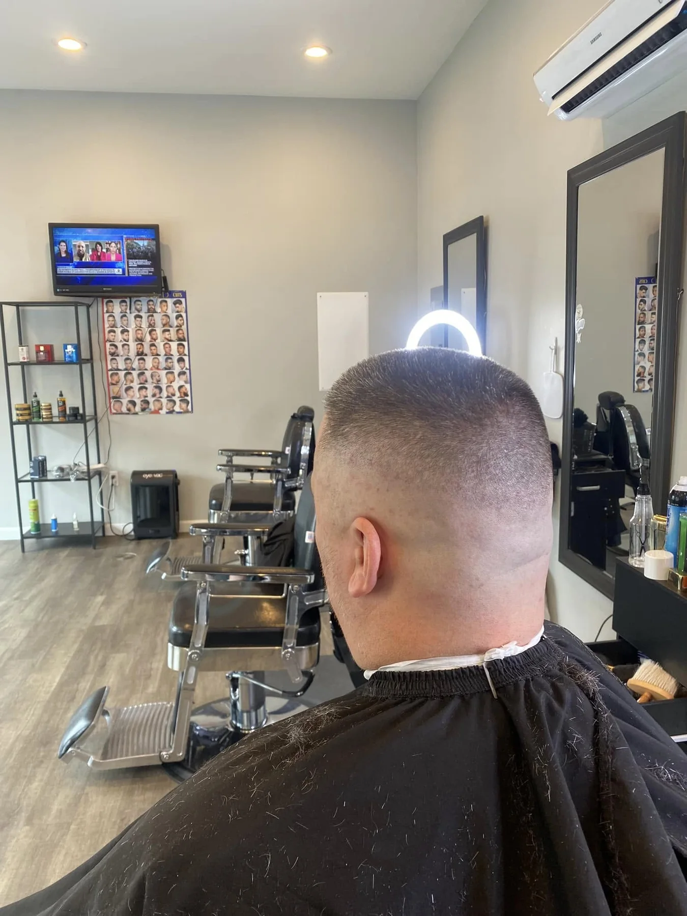 Finished fade haircut viewed from behind
