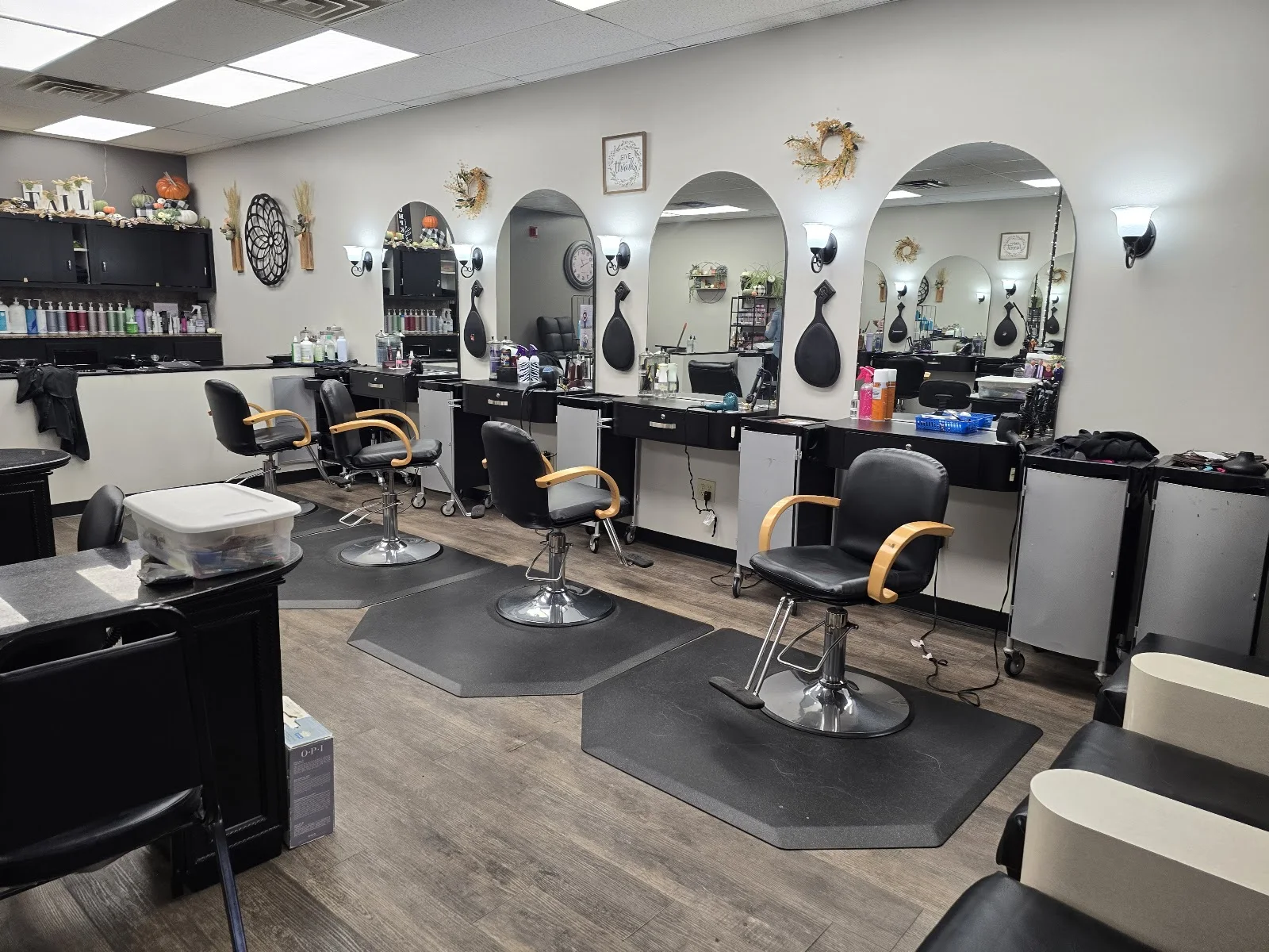 Styling stations inside The Main Salon