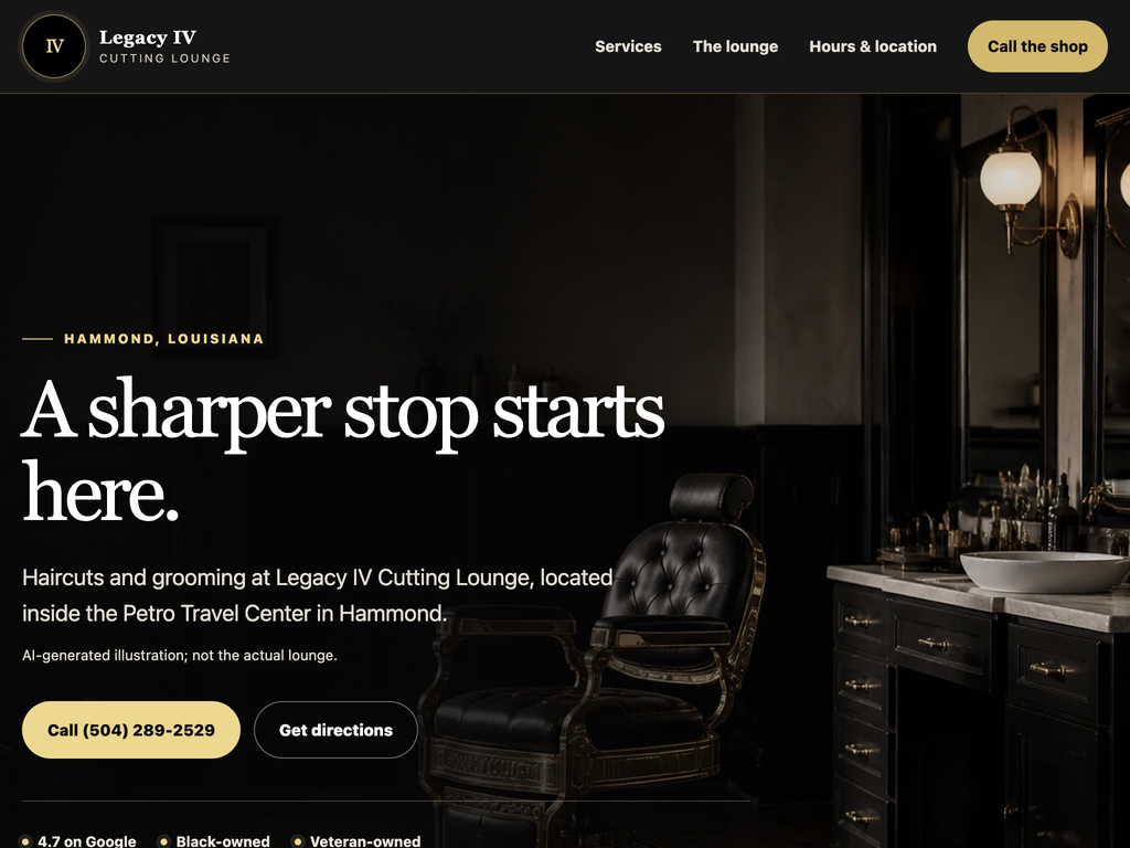 Homepage preview for Legacy IV Cutting Lounge
