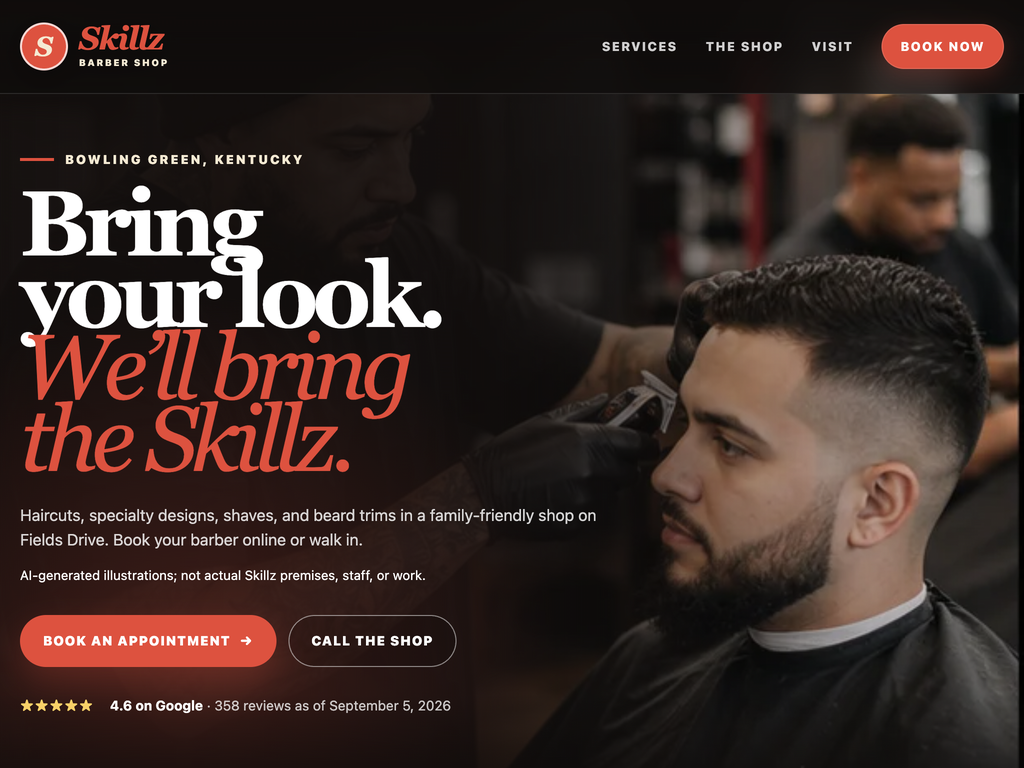 Homepage preview for Skillz Barber Shop