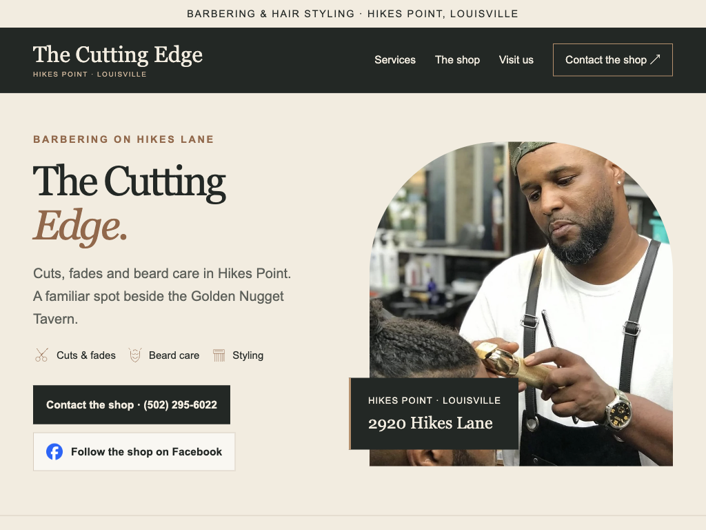 Homepage preview for The Cutting Edge