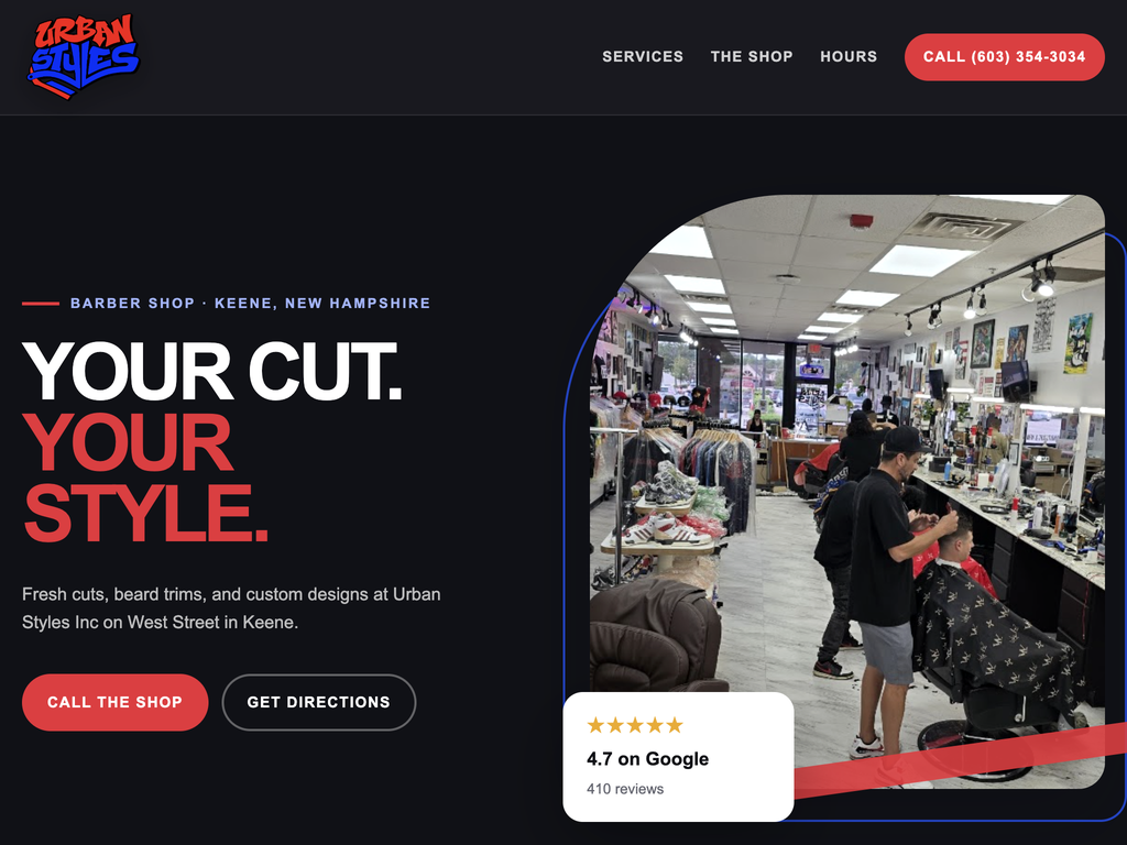 Homepage preview for Urban Styles Inc