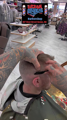 Detailed custom haircut design in progress
