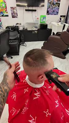 Fresh haircut in progress at Urban Styles